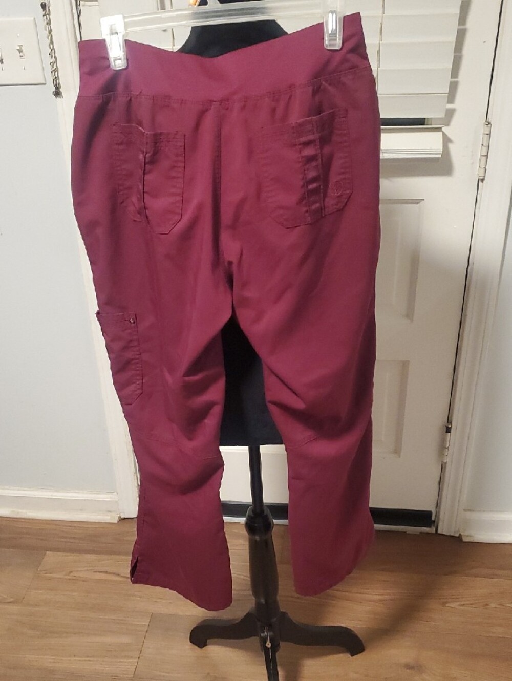 healing hands Maroon Boot-Cut Cargo Scrub Pants - Picture 6 of 9